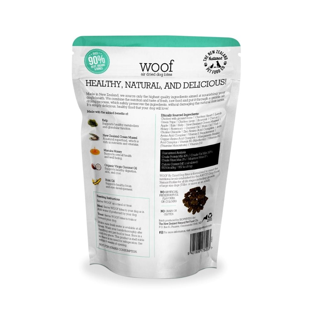 WOOF Chicken Recipe Air Dried Dog Bite Treats 100g