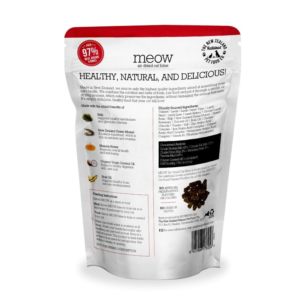 MEOW Venison Recipe Air Dried Cat Bite Treats 100g