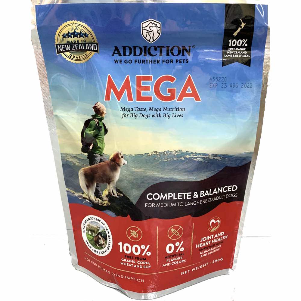 TRIAL SPECIAL 80% OFF: Addiction Mega Grain Free Dry Dog Food 200g