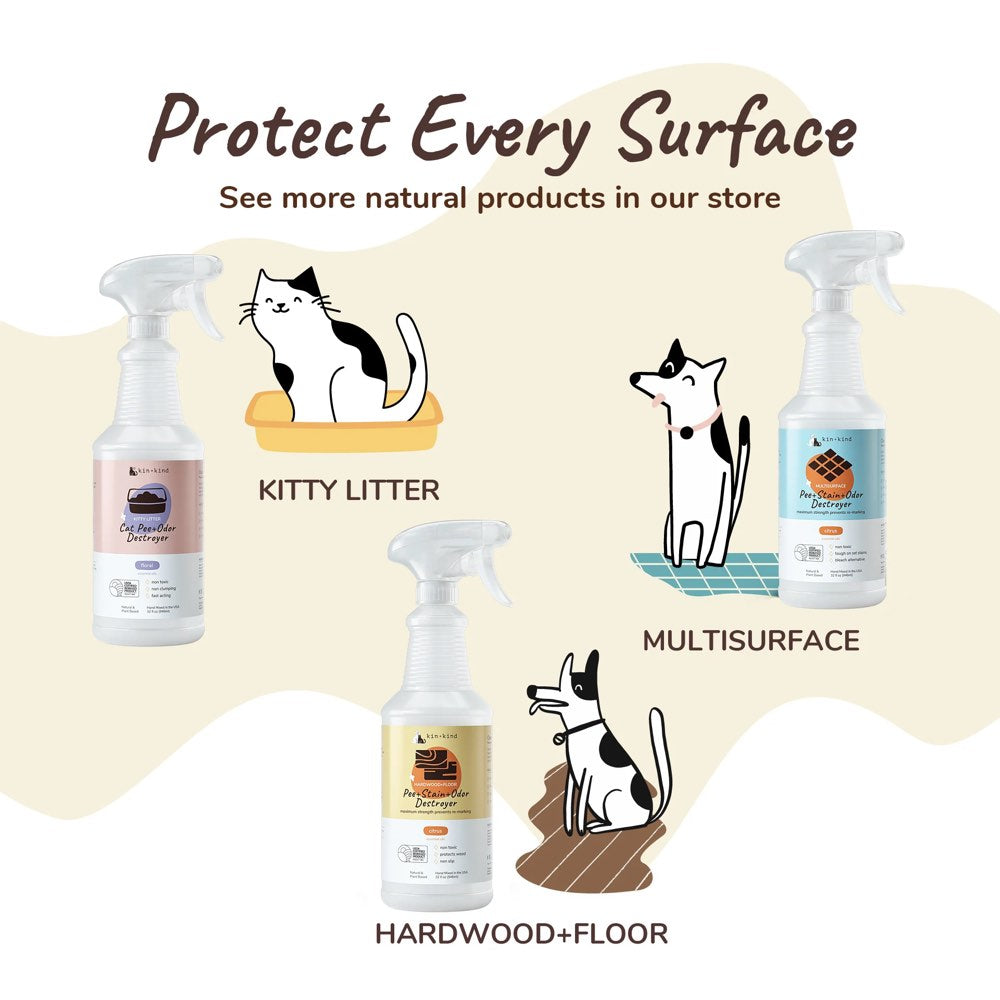 $2 OFF: Kin+Kind Pee+Stain+Odor Destroyer 32oz (Hardwood+Floor) - Citrus