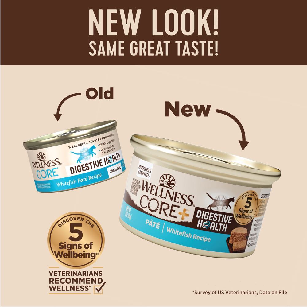 Wellness Core+ Digestive Health Whitefish Pate Grain-Free Canned Cat Food 85g