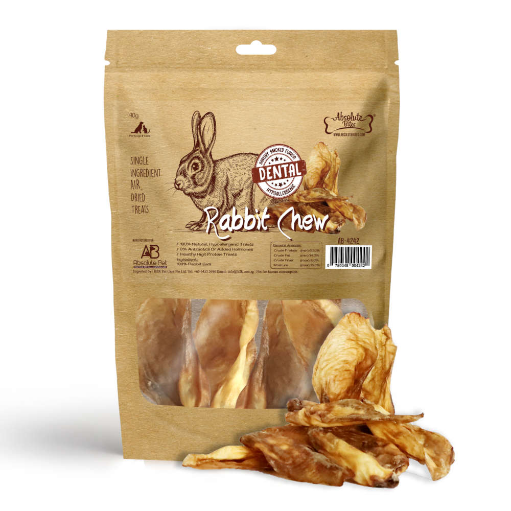Absolute Bites Rabbit Chew Grain-Free Air-Dried Dog Chews