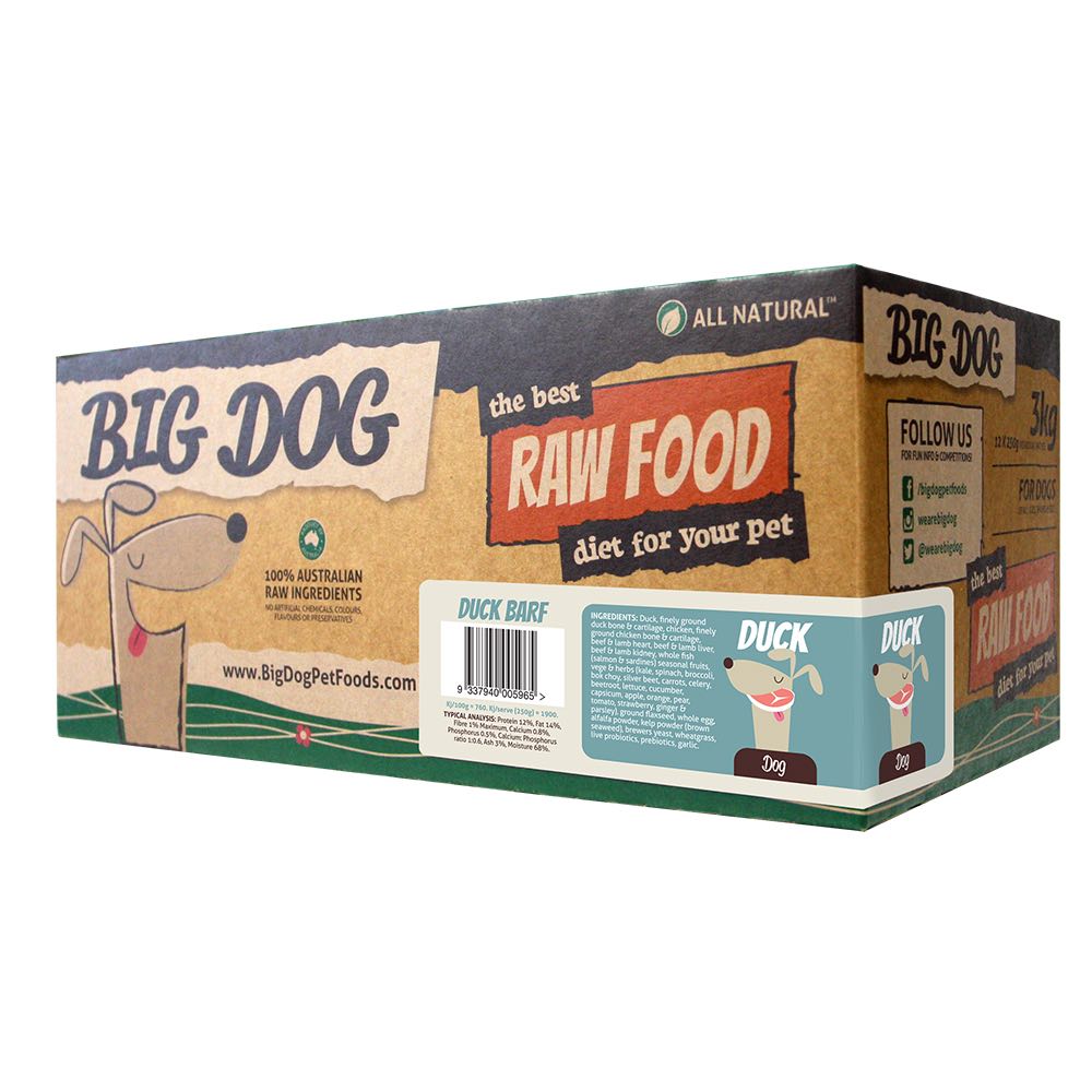 Big Dog Barf Duck Frozen Raw Dog Food 3kg