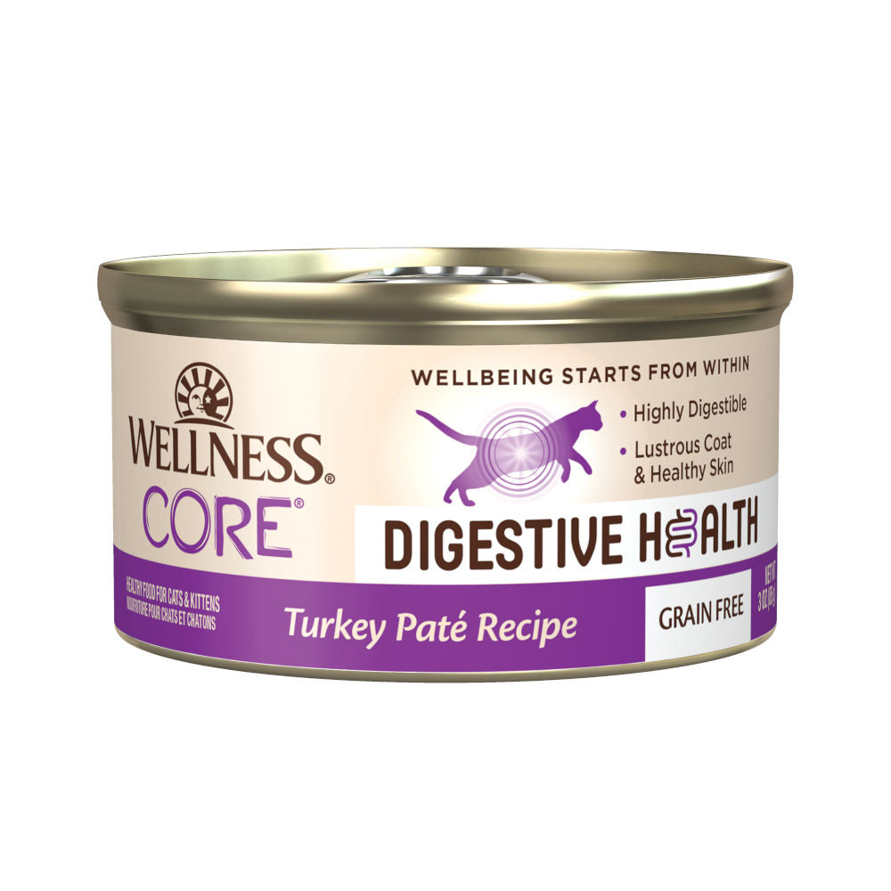 Wellness Core+ Digestive Health Pate Turkey Pate Grain-Free Canned Cat Food 85g